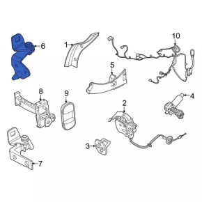 Door hinge upper rear left Ford Mustang Mach-E 21-23