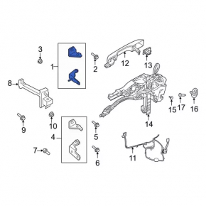Door hinge upper rear left Ford Mustang Mach-E 21-23