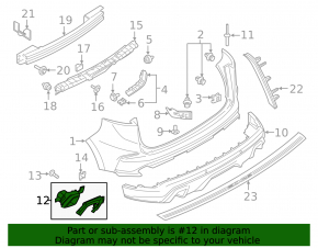 Muffler tip right Ford Edge 19-24 with bracket, ST, ST-Line
