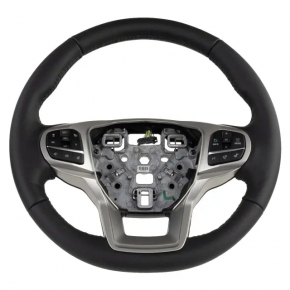 Ford Explorer 21-23 black leather steering wheel assembly, non-heated, scratches