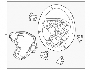 Ford Explorer 21-23 black leather steering wheel assembly, non-heated, scratches