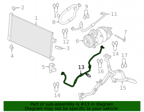 Air conditioner tube heater-condenser Jaguar F-Pace X761 17-