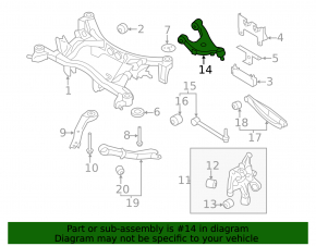 Upper rear right control arm for a 13-20 Subaru BRZ