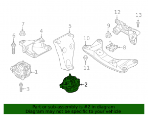 Engine mount left BMW F30 17-18 rwd B46