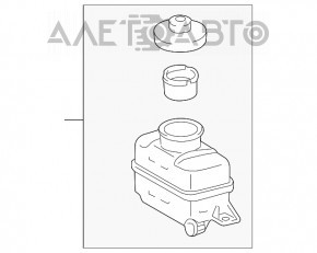 Master cylinder reservoir with cover Lexus RX350 16-22