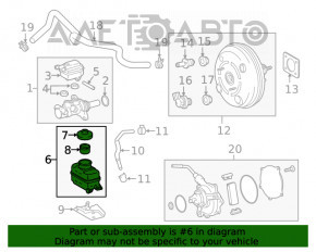 Master cylinder reservoir with cover Lexus RX350 16-22