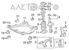 Front right shock absorber support Toyota Avalon 13-18 without bearing, rusty