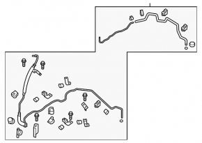 High pressure hose power steering Nissan Pathfinder 13-20 AWD