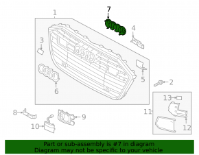 Audi A6 C8 19-23 grille emblem badge without night vision