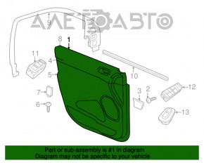 Door trim card rear left Jeep Grand Cherokee WK2 14-17 black