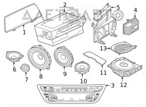 Climate control and radio control BMW 7 G11 G12 16-22 for disk drive, gray knobs