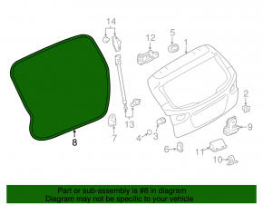 Rubber seal for trunk door Subaru Impreza 5d 17-23