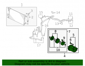 Air Conditioning Compressor Mitsubishi Outlander 14-16 3.0