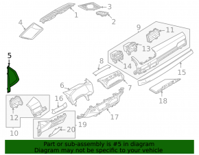Mitsubishi Outlander 22-25 right side front panel trim, black