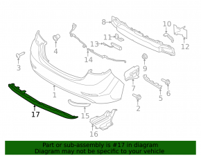 Hyundai Elantra UD 14-16 rear bumper lip
