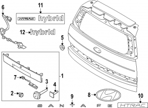 Hyundai Santa Fe 24-26 matte trunk lid trim