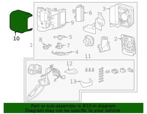 Right mirror cover for Lexus GX 24-26