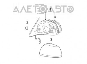 Side mirror left Toyota Highlander 08-13