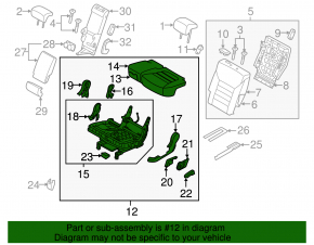Rear row of seats 2 row Kia Sorento 16-20 cloth black under 3 rows