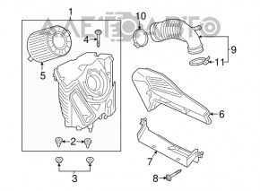 Air intake Audi A5 F5 18-25 rear part, missing fragment