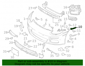 Front Bumper Grille Bracket Right Porsche Panamera 14-16