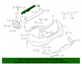 Rear bumper mount central Porsche Panamera 14-16
