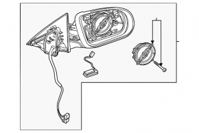 Left side mirror assembly for Mercedes X247 GLB 20-26 with turn signal, heating, auto-dimming, BSM