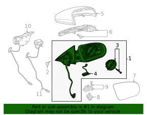 Left side mirror assembly for Mercedes X247 GLB 20-26 with turn signal, heating, auto-dimming, BSM
