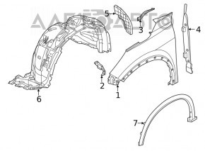 Front Left Fender Bracket Nissan Rogue 21-23