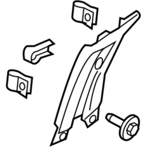 Ford Edge 15-24 center pillar trim, upper belt, right, gray