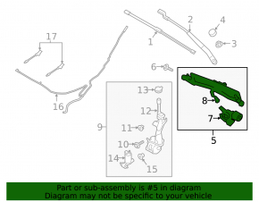 Windscreen wiper trapezoid with motor Ford Ecosport 18-22