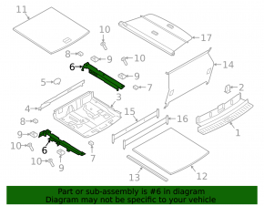 Right trunk floor bracket for Porsche Cayenne 19-23