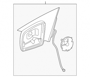 Side mirror right assembly Mercedes CLA 14-19 auto-dimming