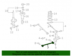 Rear left trailing arm for Toyota Highlander 01-07 AWD