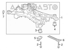 Subframe rear Acura TLX 15- FWD