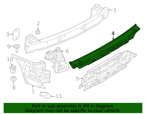 Front bumper mount, central upper, BMW 7 G70 23-25 M package
