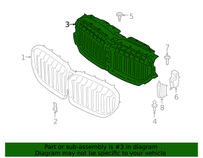 Upper radiator deflector blinds for BMW 7 G11 G12 20-22
