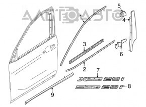 Upper door molding, front right BMW X1 F48 16-22 chrome