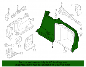 Arch trim right lower BMW 4 F36 15-20 Gran Coupe, black