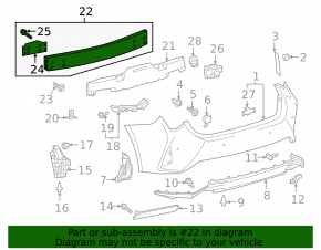 Lexus IS 14-22 rear bumper reinforcement