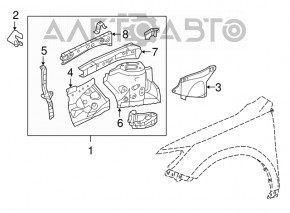 Left-hand glass with stand for Toyota Camry v50 12-14 USA