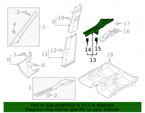 Door sill trim rear right VW Tiguan 18-24 black, type 1
