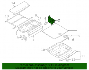 Trunk floor bracket right VW Tiguan 18- black