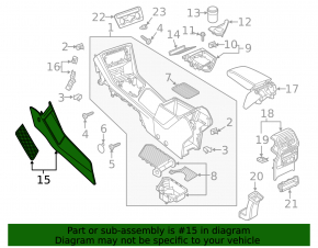 Left side center console trim for VW Tiguan 18-24, black