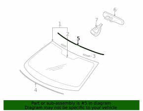 Upper windshield molding for Mitsubishi Outlander 2007-2013