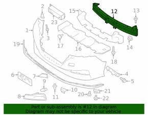 Front Bumper Reinforcement Nissan Leaf 18-22