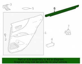 Glass seal center rear right Toyota Venza 21-