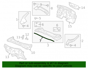 Windscreen wiper grille seal central Honda CRV 17-22