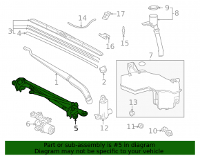 Wiper trapezoid with motor Toyota Sienna 21-25