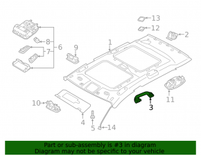 Kia Sportage 17-22 front left ceiling handle, gray